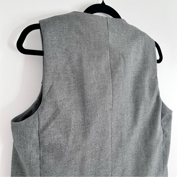 VINTAGE Grey Sleeveless Double Breasted Blazer Size 12 - Picture 12 of 14